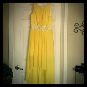 Sunflower Yellow Hi-Lo bridesmaid dress